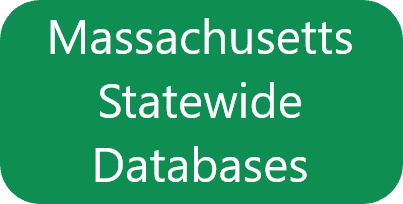 White text on a green rounded rectangle reads: “Massachusetts Statewide Databases.”.