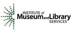 Logo of the Institute of Museum and Library Services with green dots forming a starburst on the left and the organizations name in black text on the right.